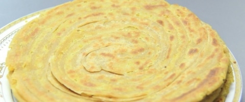 Chana Dal Lachha Paratha - Dal stuffed Lachha Paratha Recipe