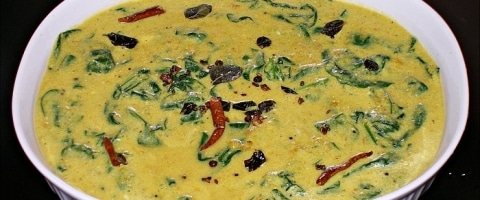 Spinach Kadhi in Microwave