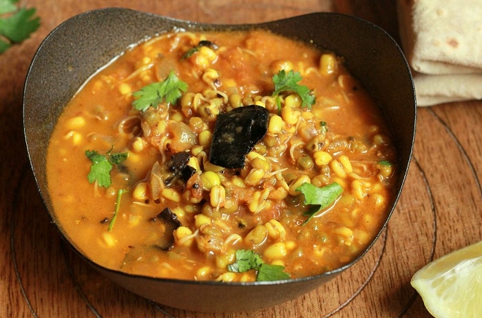 Sprouted Moong Dal Curry Recipe