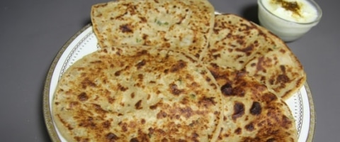 Spicy Sprouted Moong Paratha - Sprouted Moong Masala Parathas Recipe