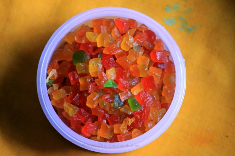Tutty Fruiti Recipe - Indian Candied Fruit Cubes Recipe